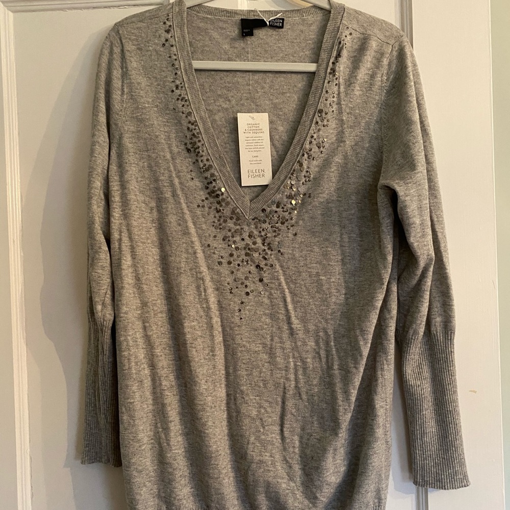 Eileen Fisher sequined sweater.